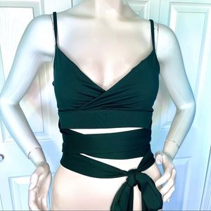 Fabletics sports bra/swim top with wrap around detail